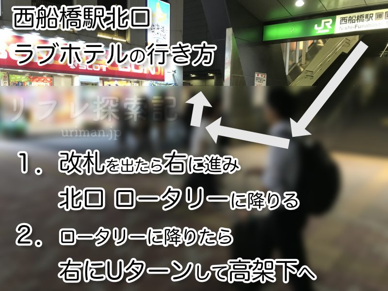 西船橋北口ラブホテルの行き方